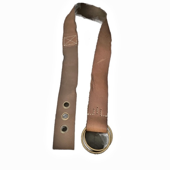 BED|STU Brown and Gold Leather Belt - Picture 1 of 3